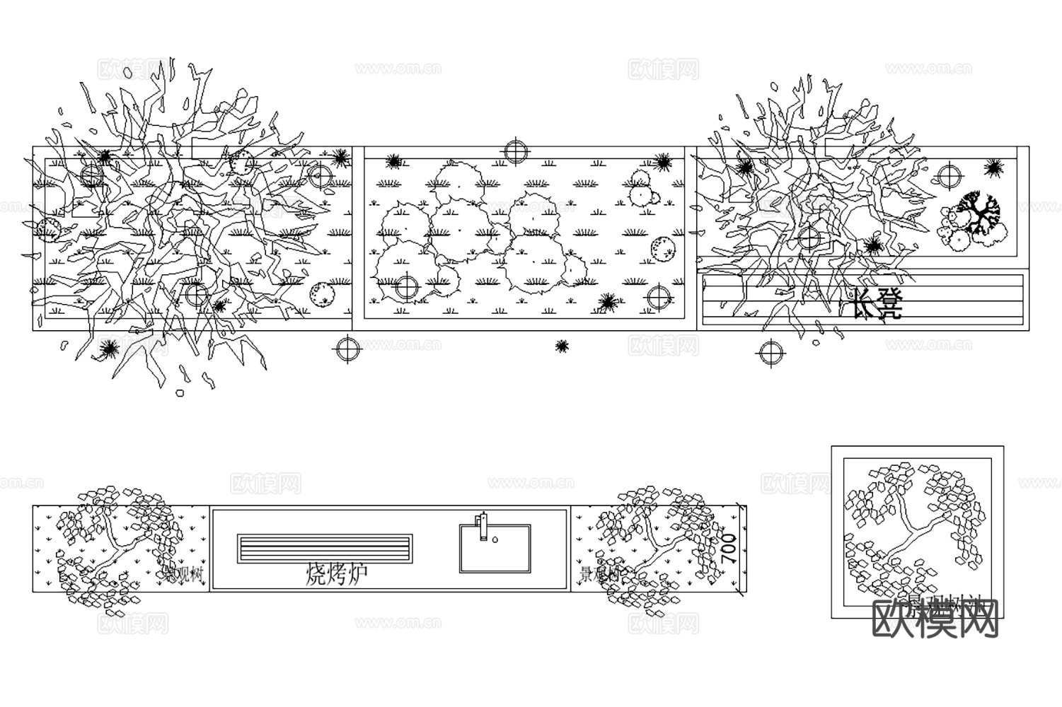 庭院花园景观造景CAD图库cad施工图