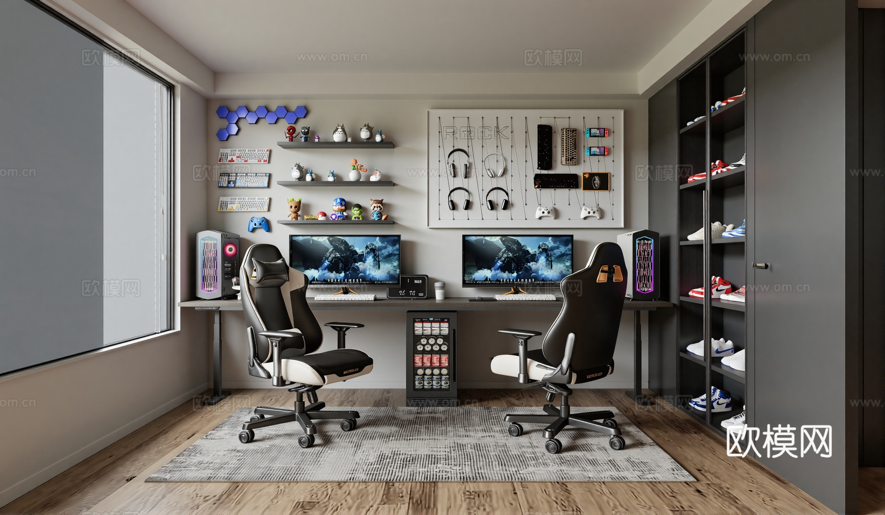 现代电竞房su模型