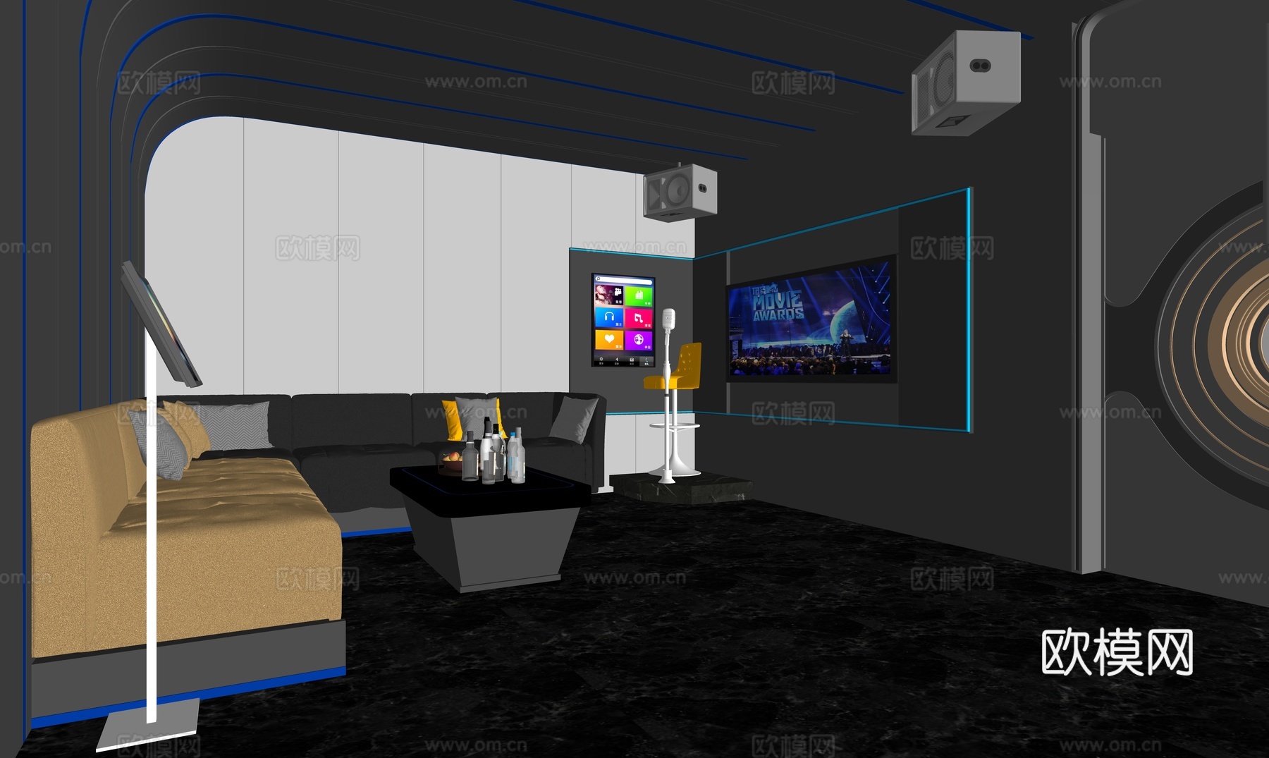 网红KTV  影音室su模型