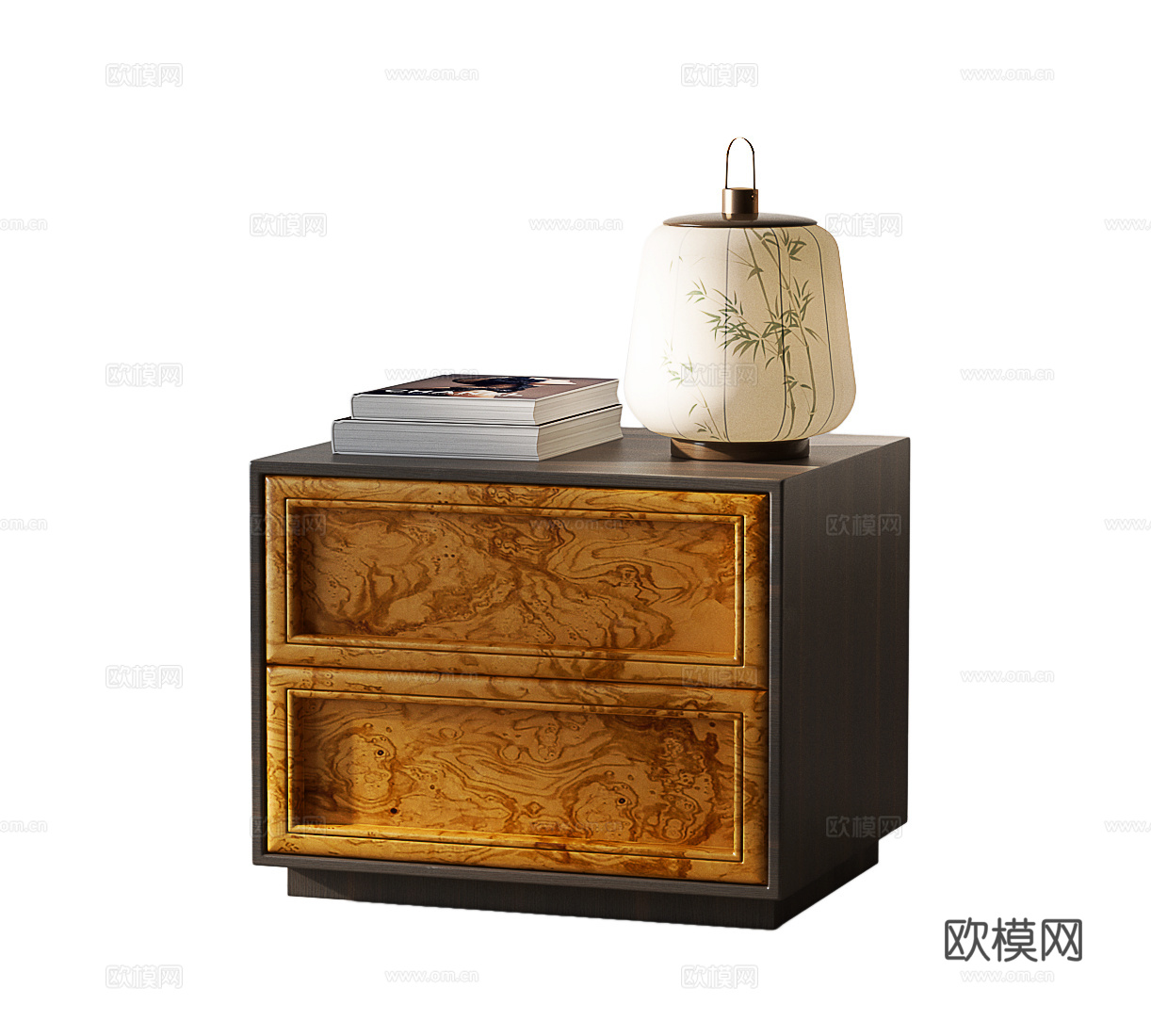 现代中古风床头柜 中古风床头柜 复古风床头柜3d模型下载