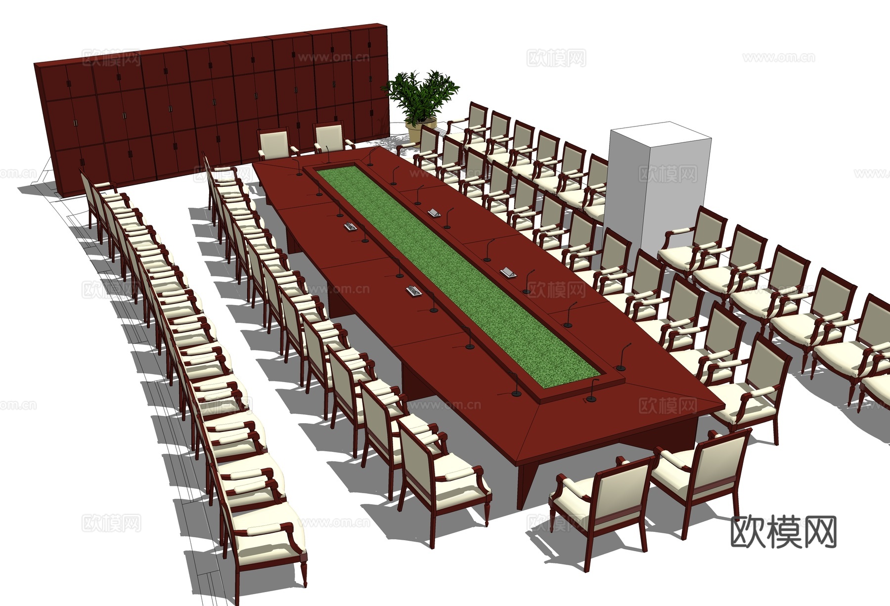 会议桌 办公家具 会议台 会议椅su模型