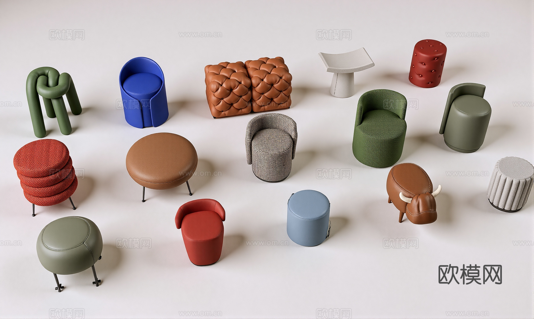 轻奢单人沙发 轻奢休闲沙发su模型