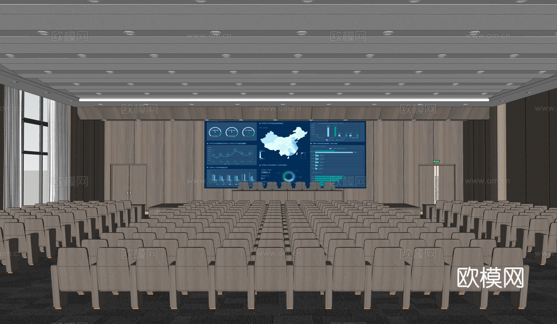 会议室宣讲室讲堂su模型