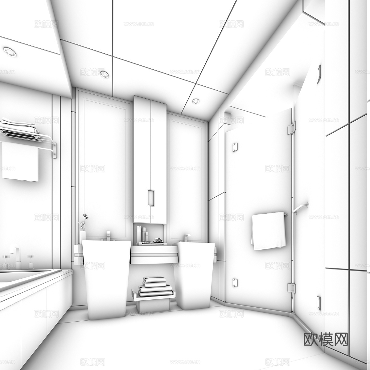 现代卫生间3d模型