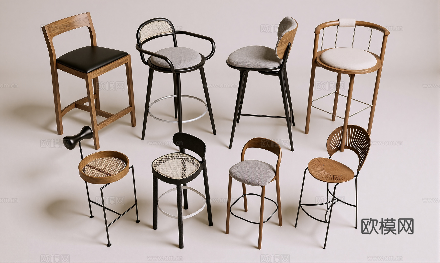 吧台椅集合su模型