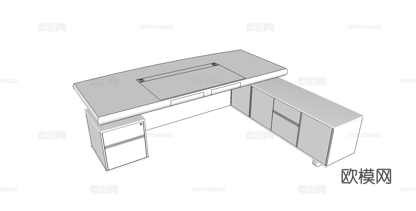 班台桌 办公桌 老板办公桌su模型