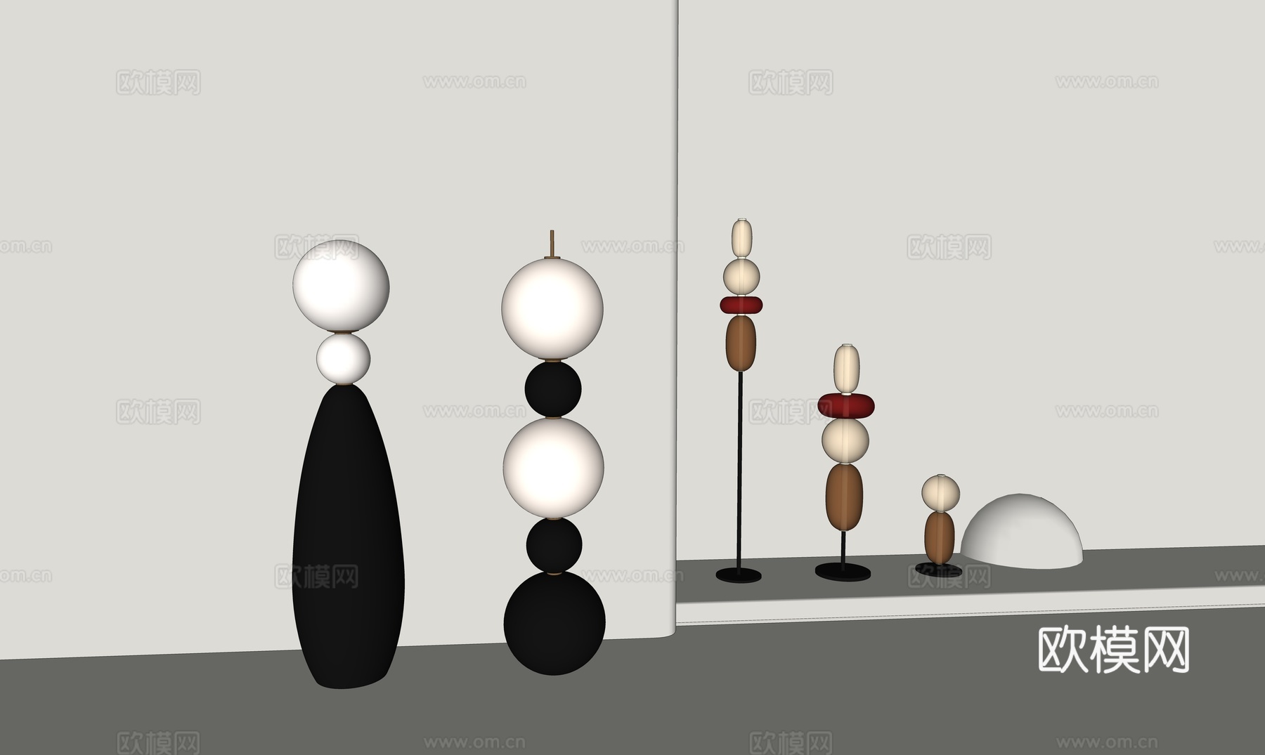 现代网红落地灯su模型