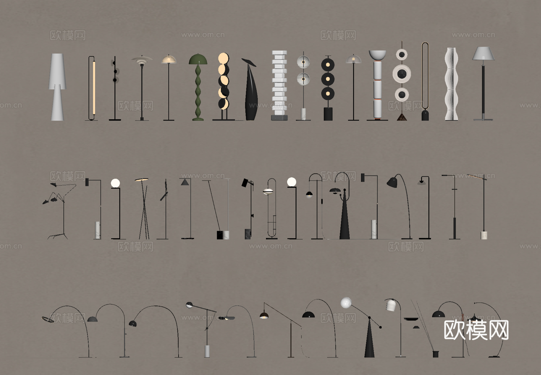 现代落地灯su模型