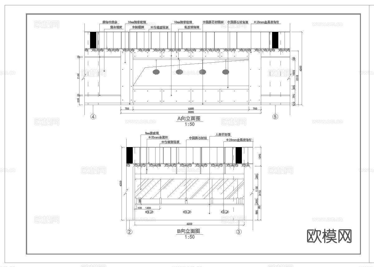中餐厅 最新全套施工图合集cad施工图