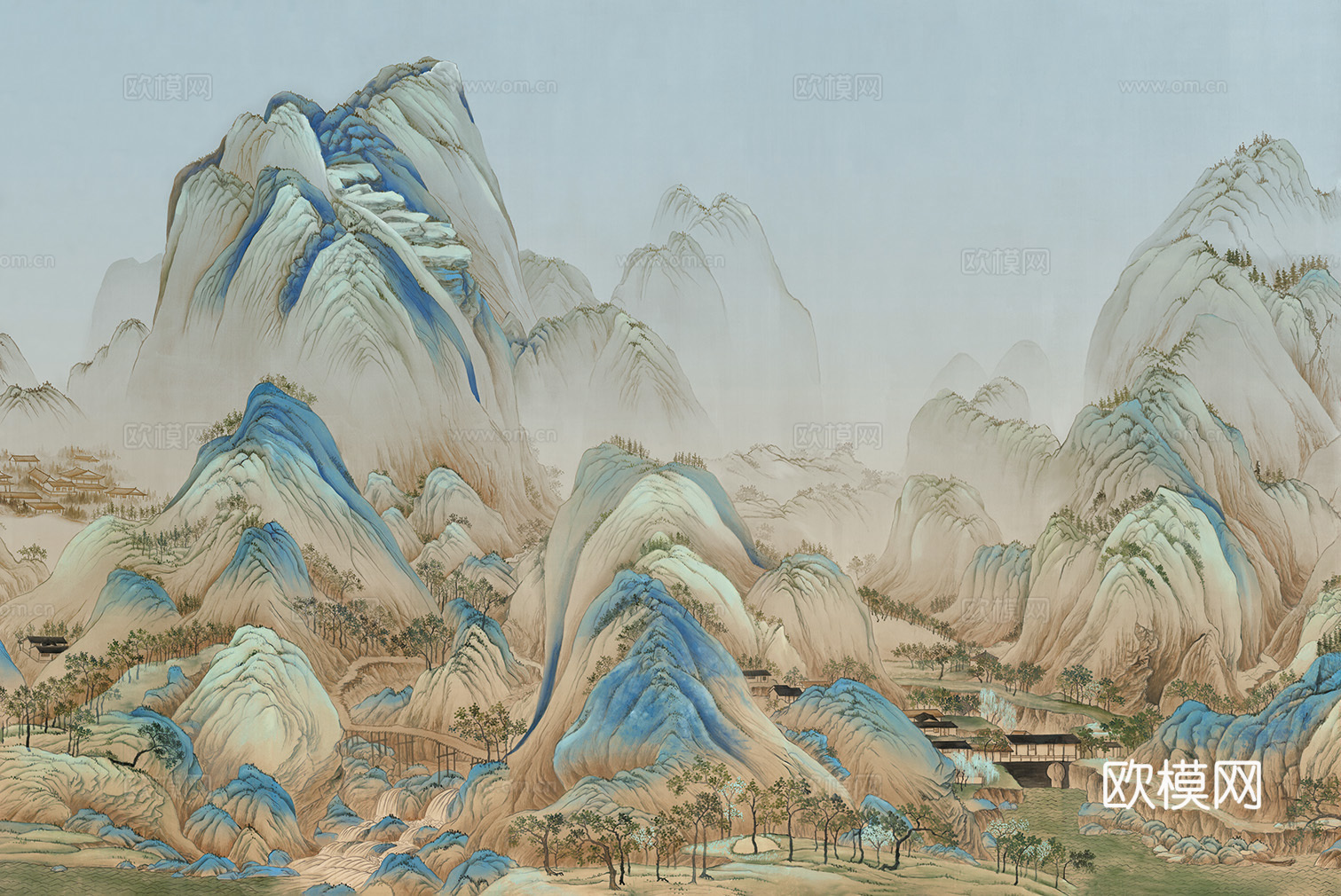 中式新中式高清山水壁纸壁画装饰画