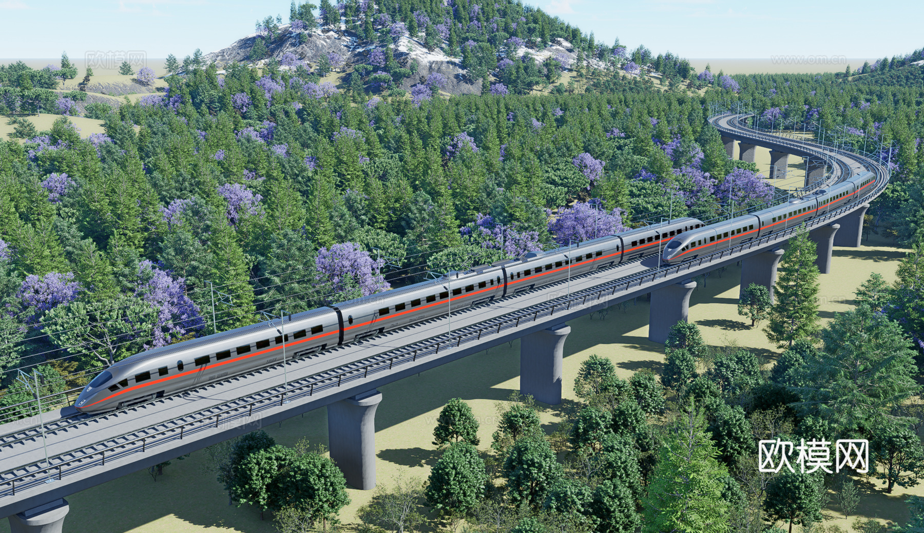 高铁高架su模型