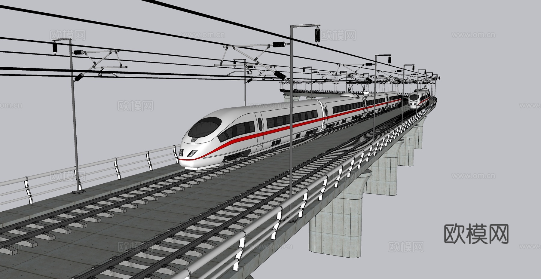 高铁高架su模型
