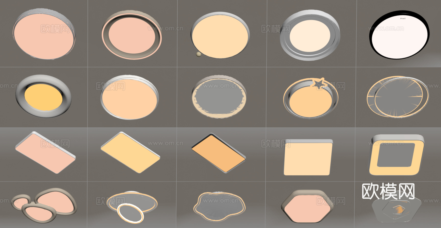 现代吸顶灯su模型