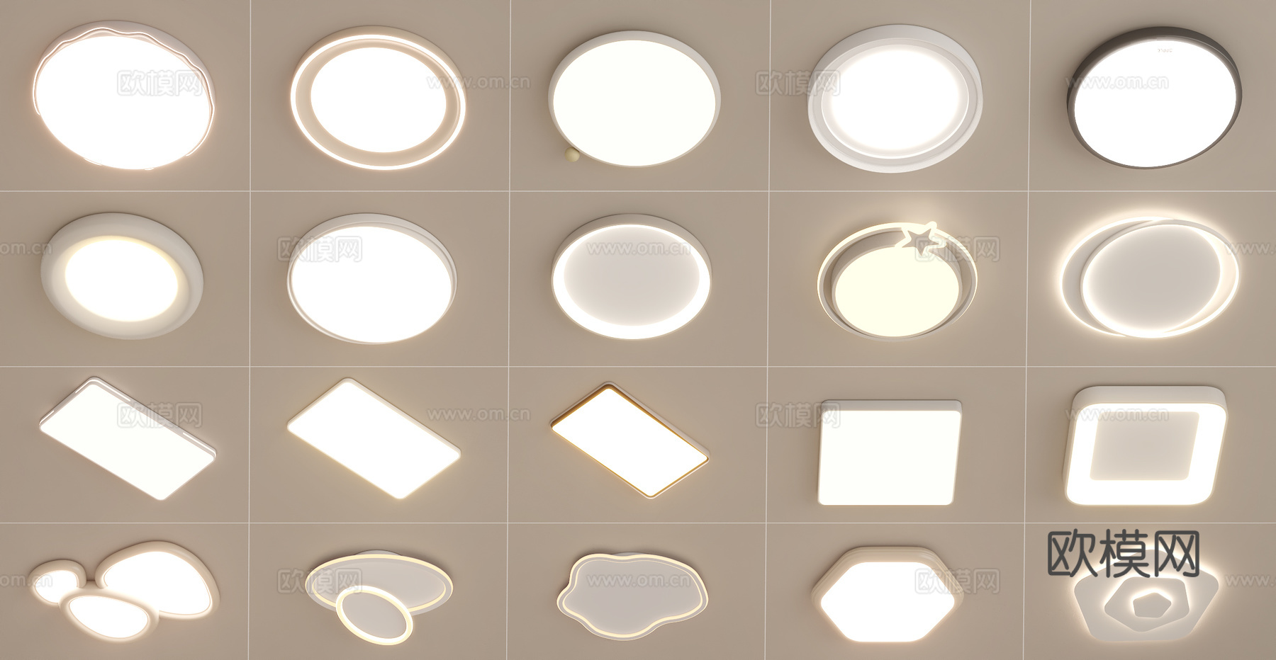 现代吸顶灯su模型