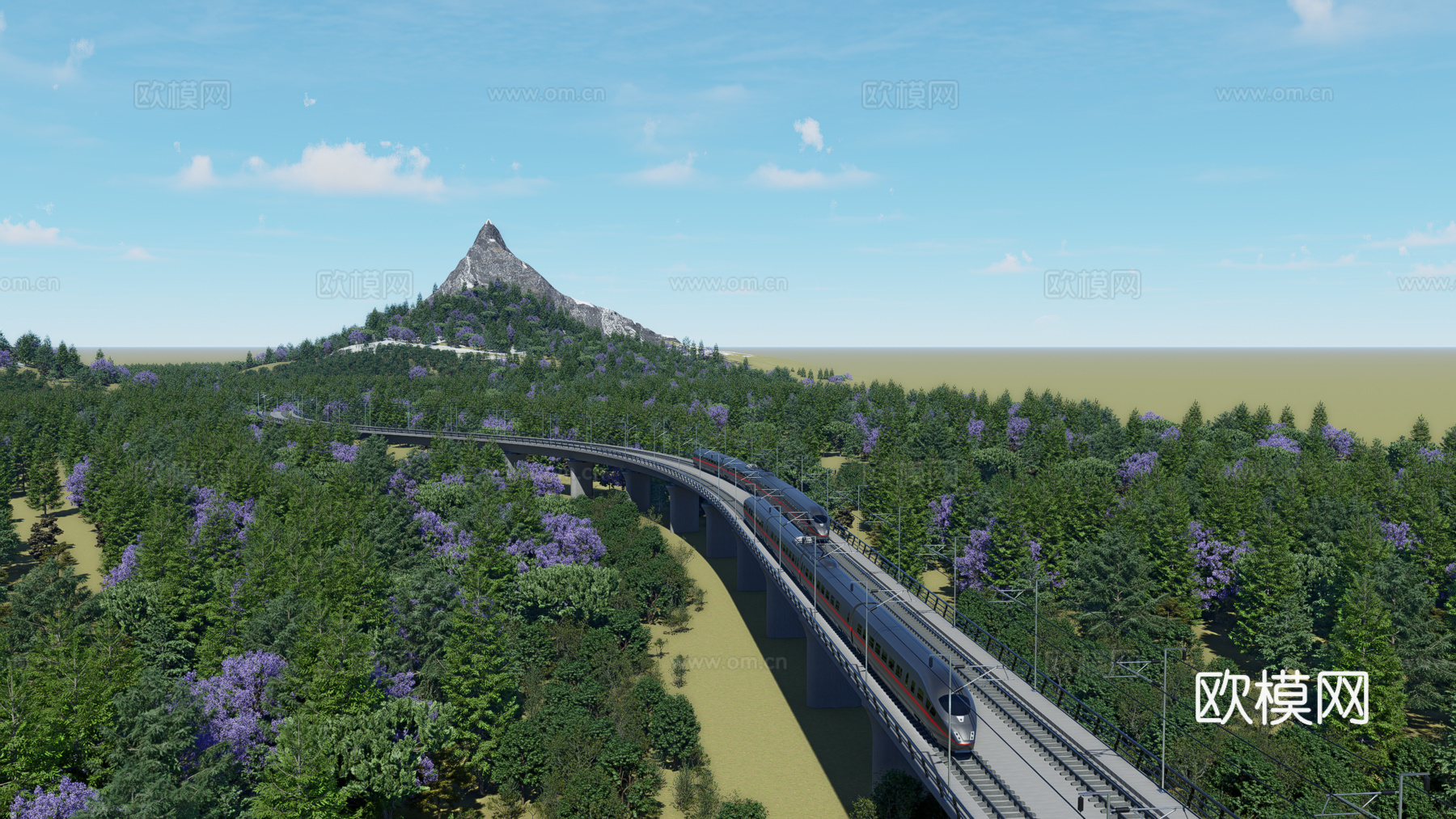 高铁高架su模型