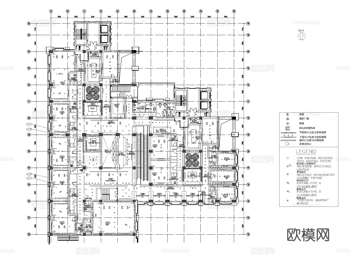 最新全套 高档中餐厅  施工图合集cad施工图