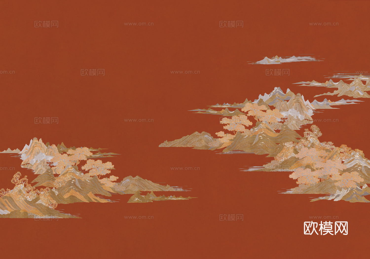 中式新中式抽象水墨画壁纸壁画