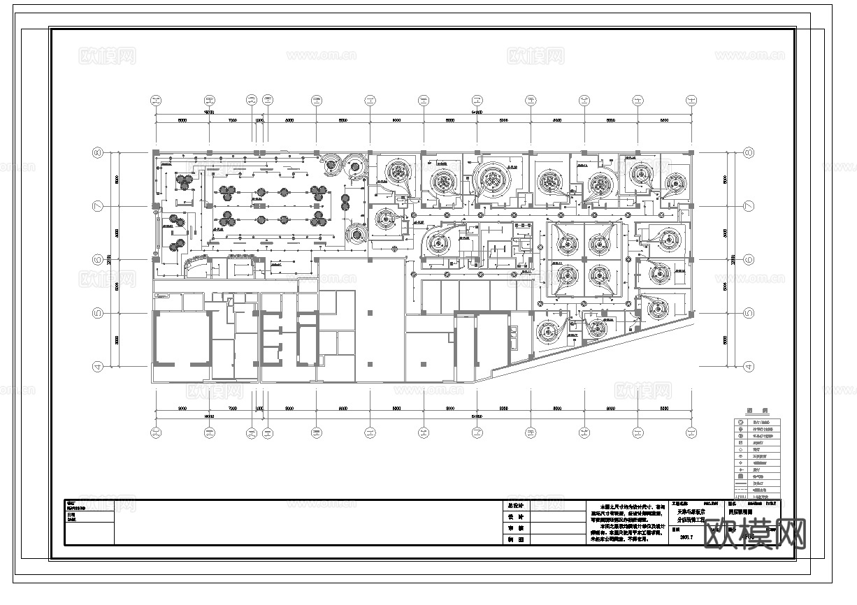 酒店饭店中餐厅 最新全套施工图合集cad施工图