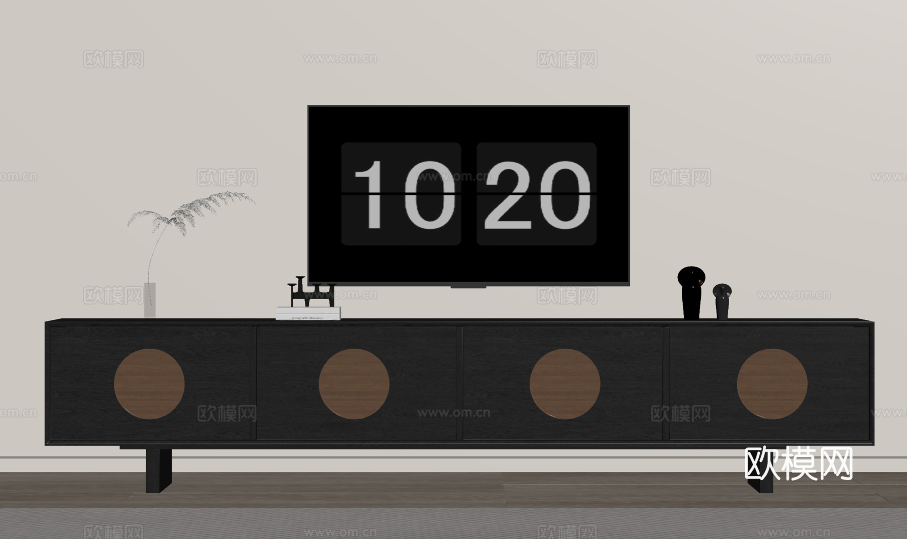 现代复古电视柜su模型
