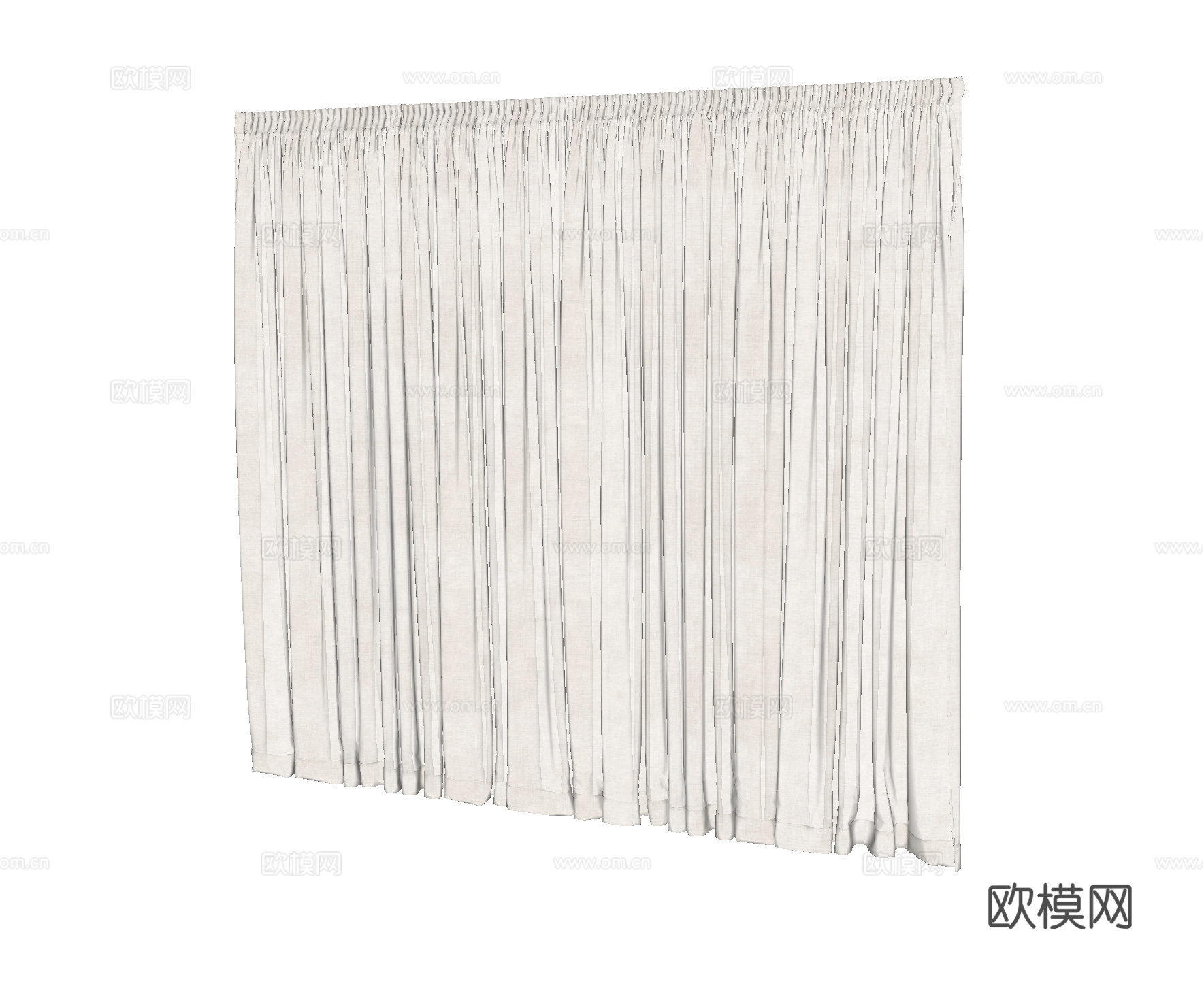 现代窗帘 布艺窗帘su模型