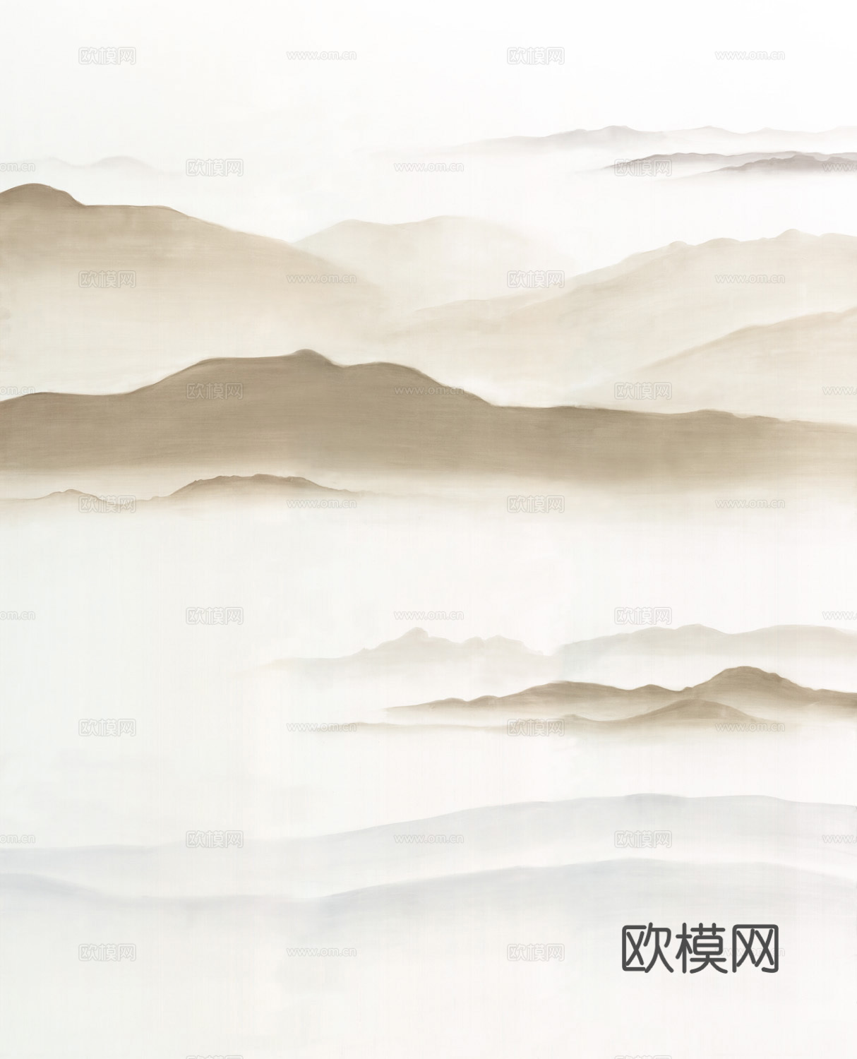 中式山水水墨画壁纸壁画装饰画