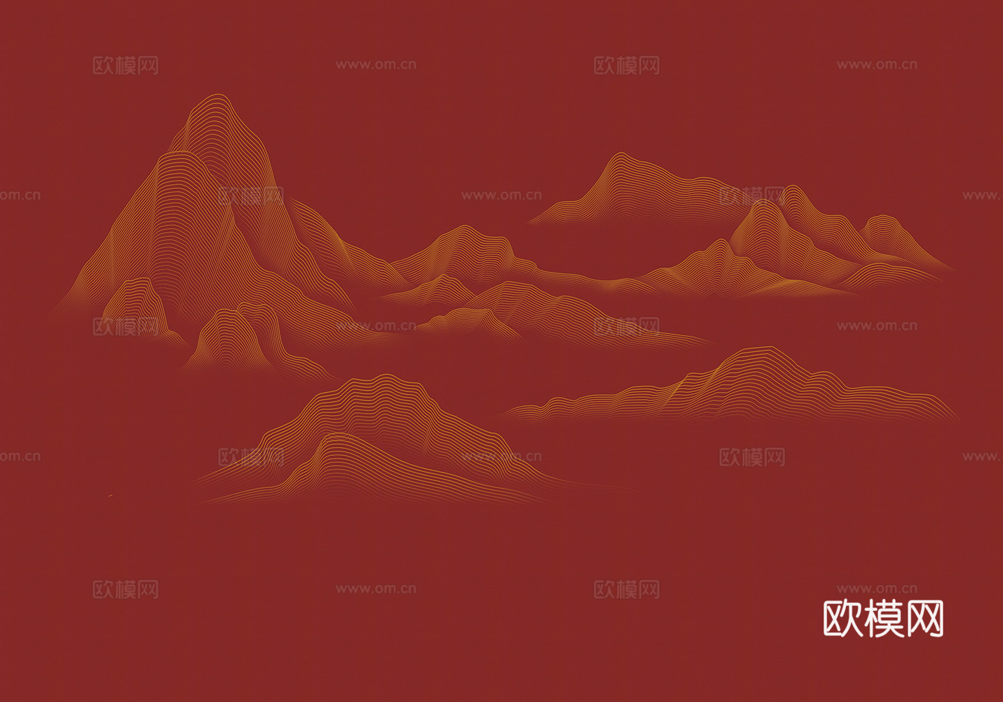 中式山水水墨画壁纸壁画装饰画