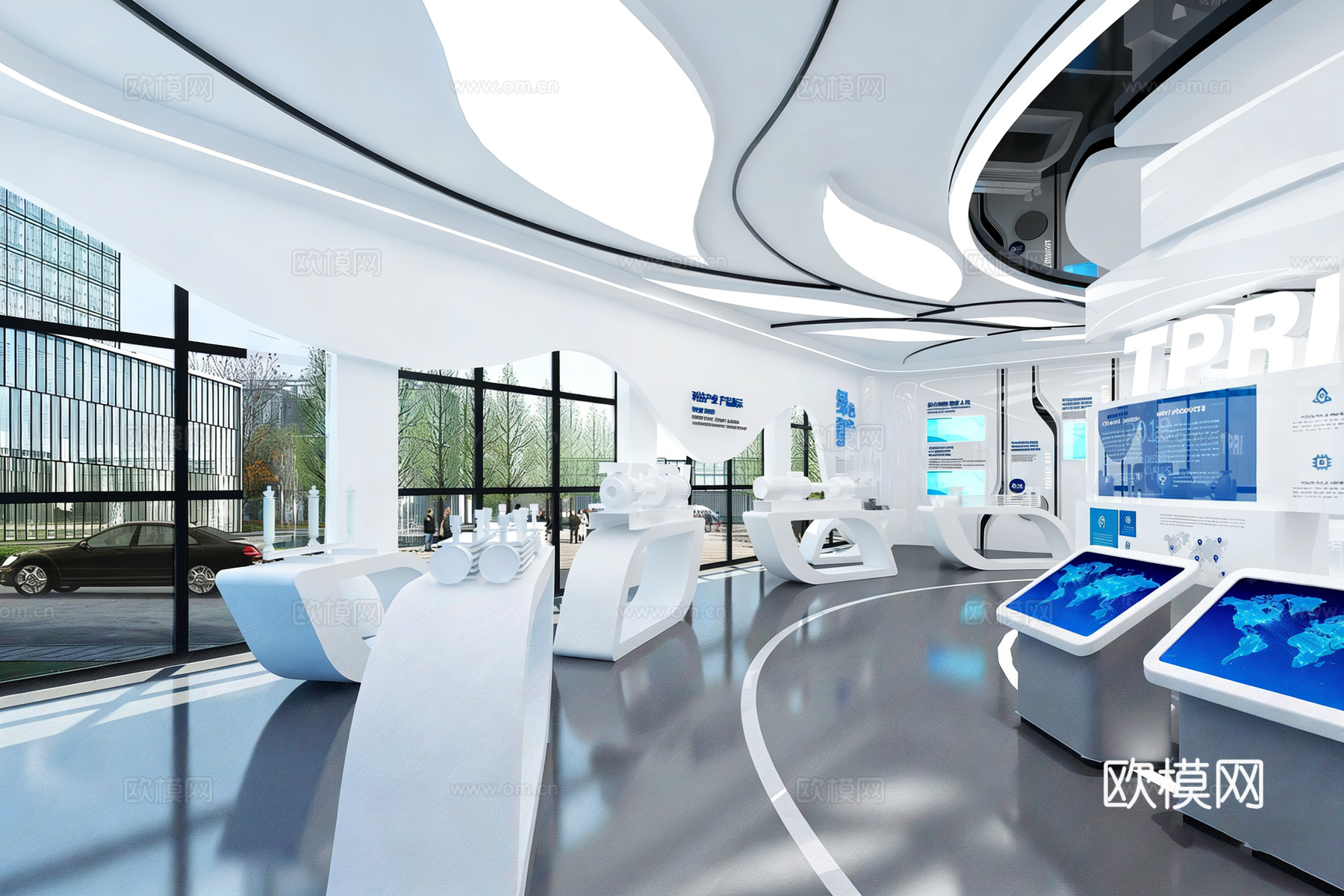 现代 展厅 企业展厅su模型