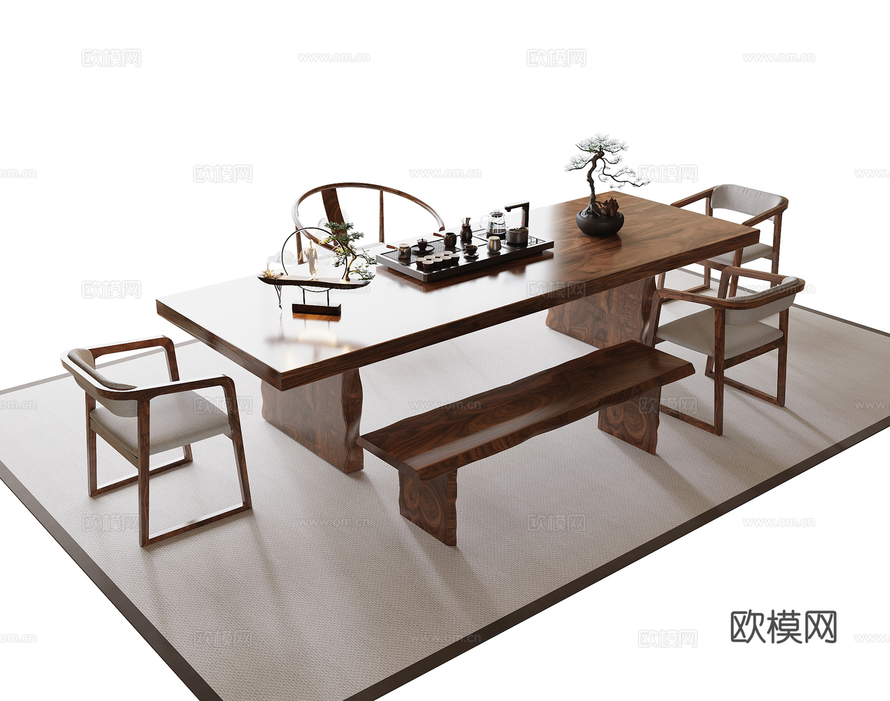 现代茶桌椅3d模型