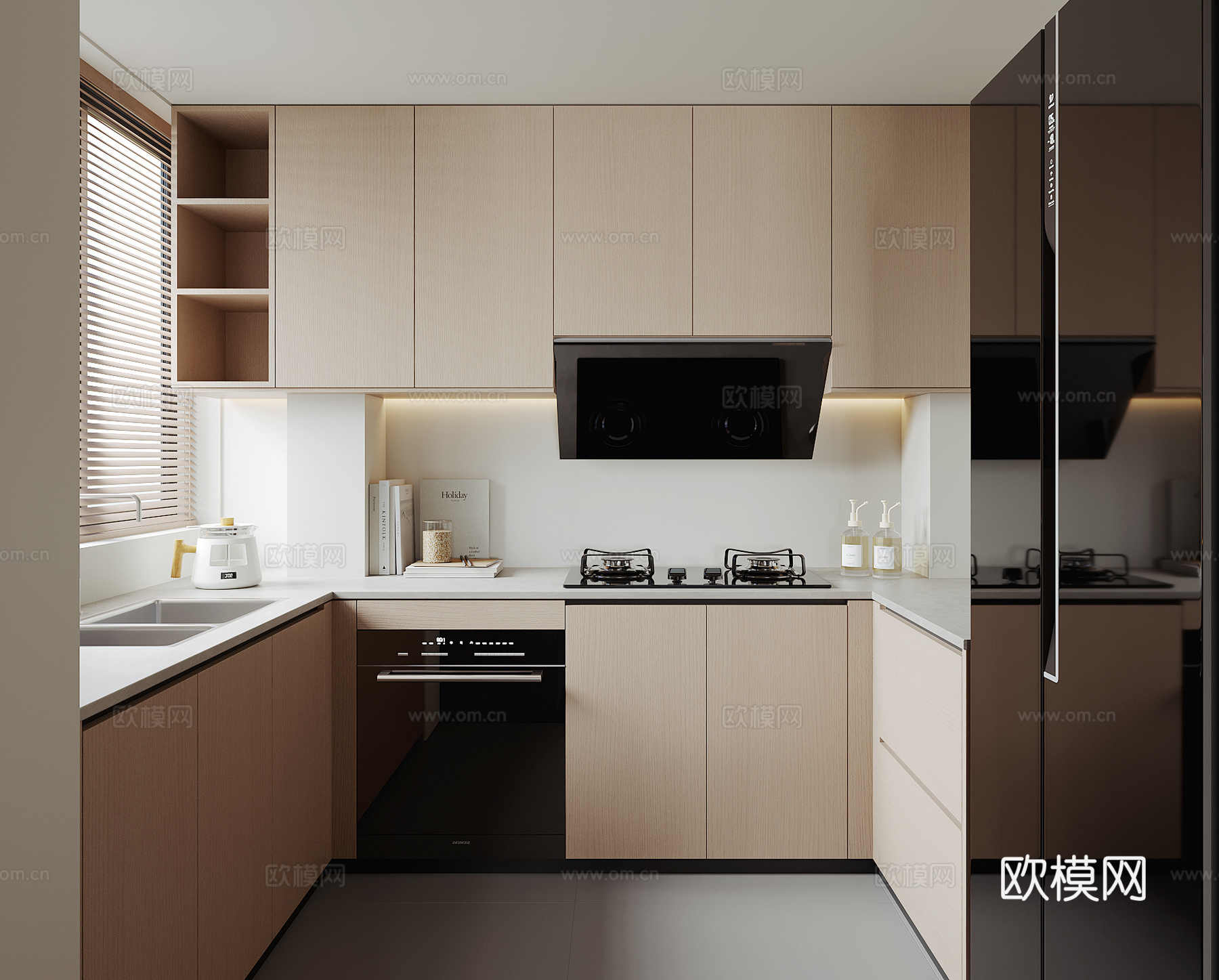 现代家居厨房3d模型下载