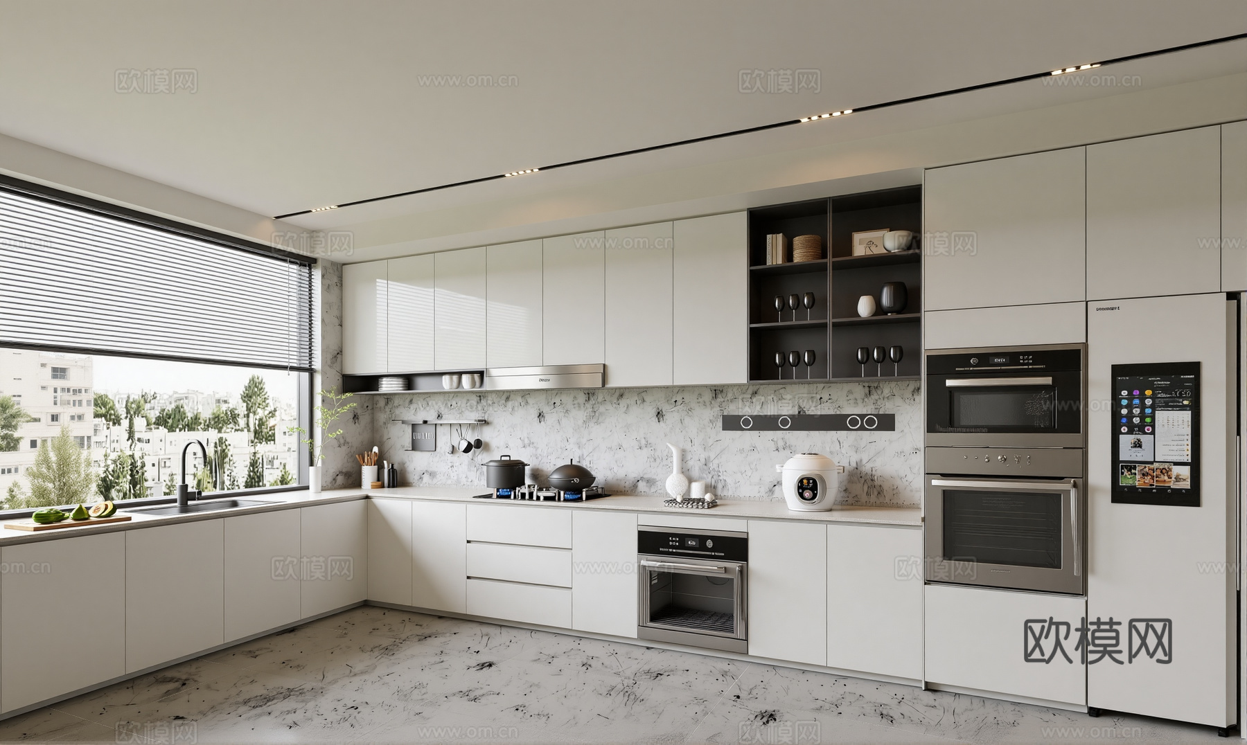 现代网红厨房su模型