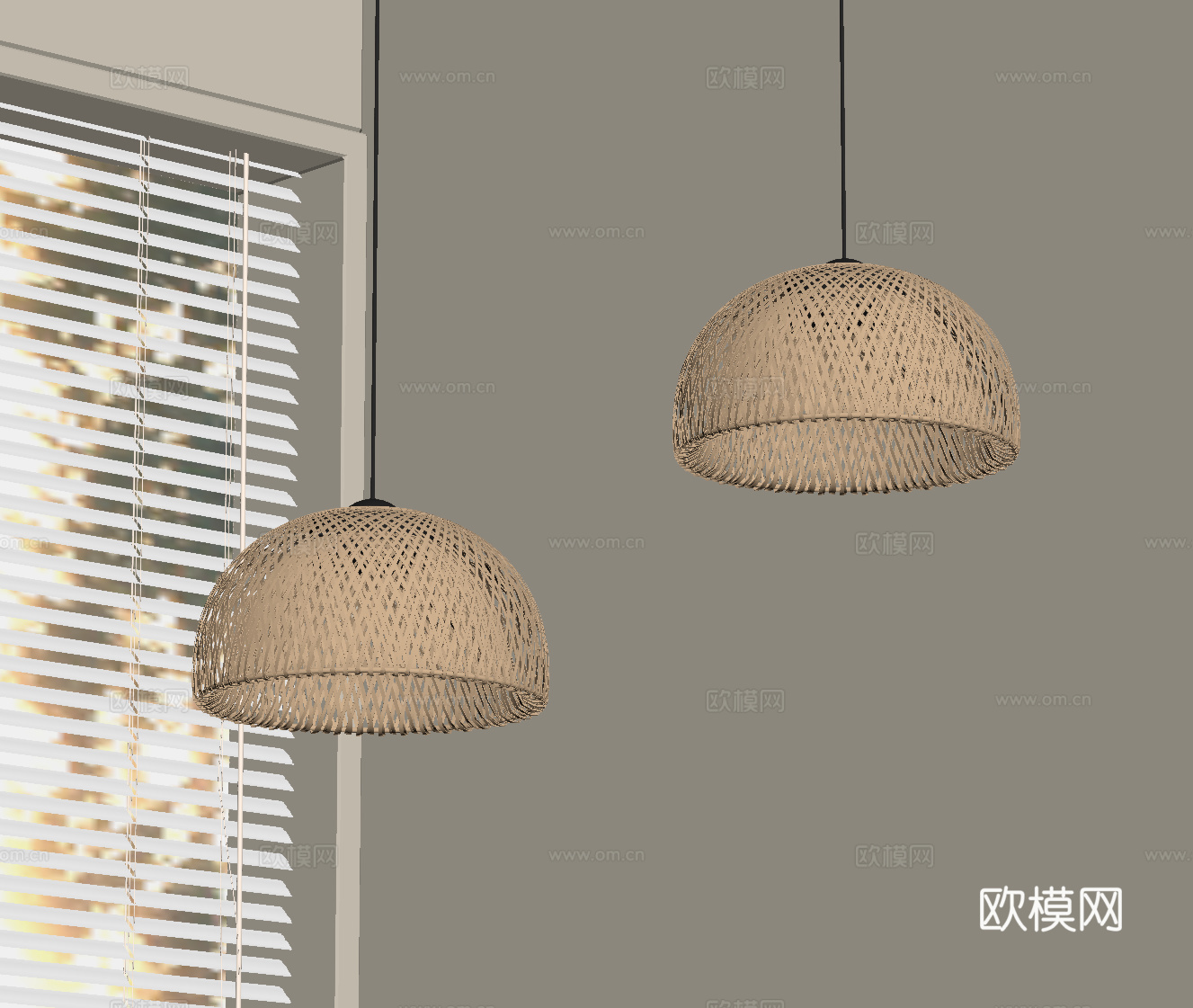 侘寂中古吊灯 镂空吊灯 餐厅吊灯su模型