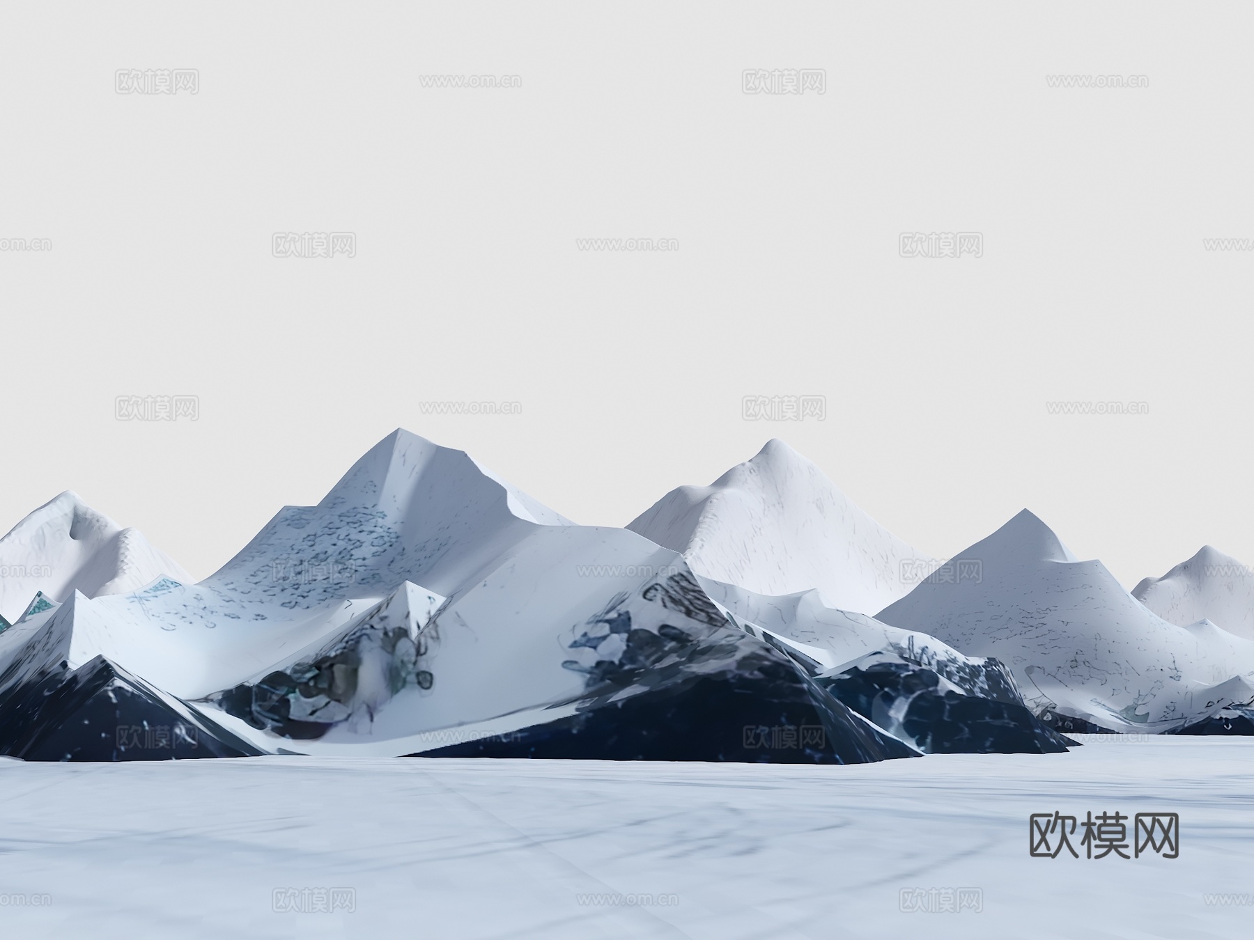 雪山 山脉 山脉 远山 雪景山su模型