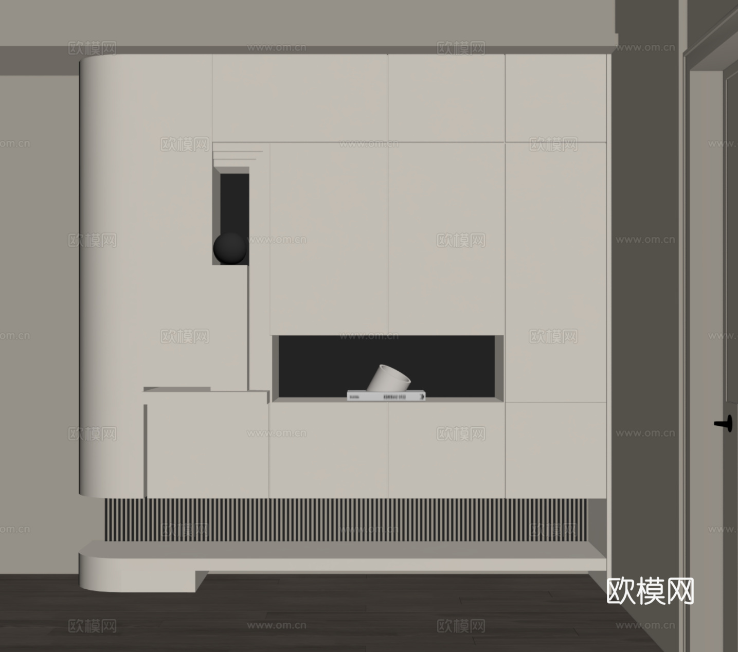 现代意式鞋柜 入户鞋柜su模型