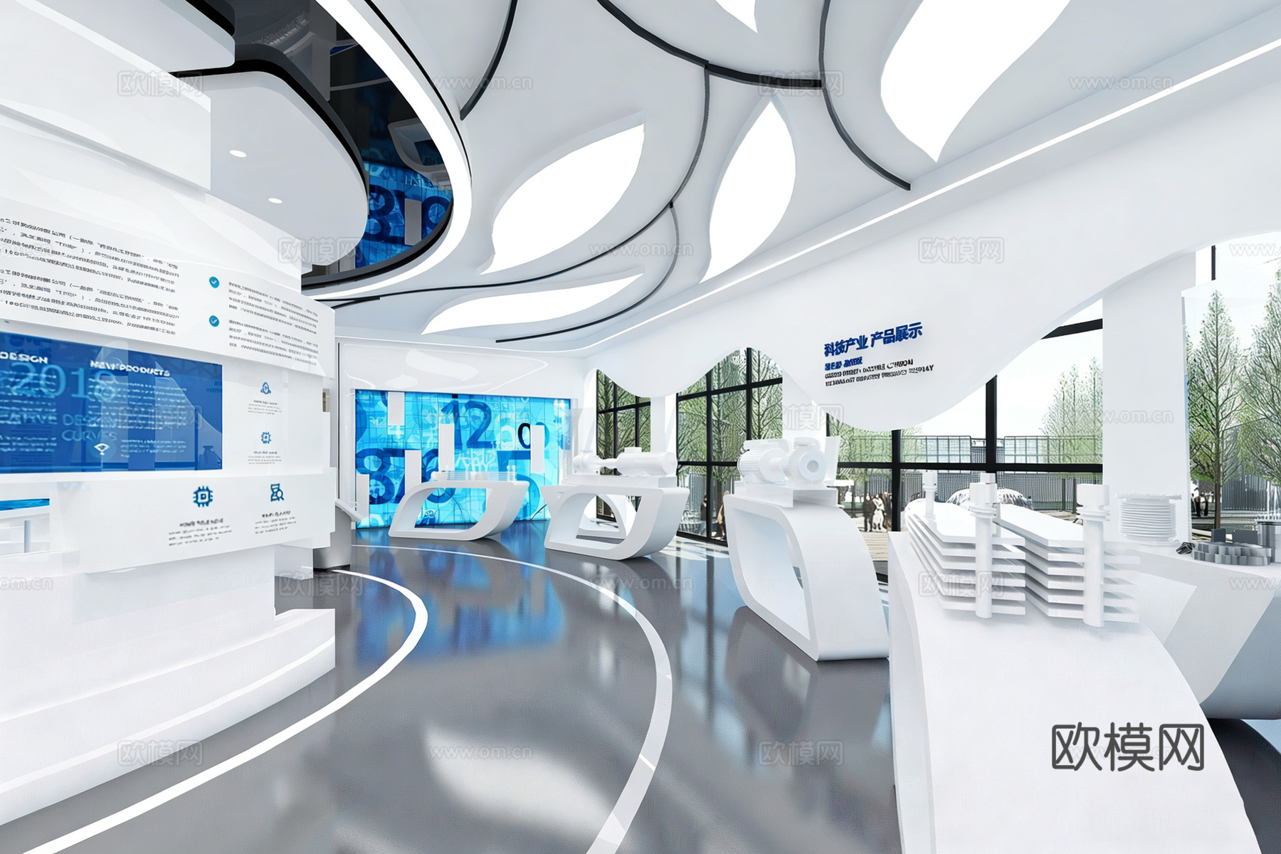 现代 展厅 企业展厅su模型