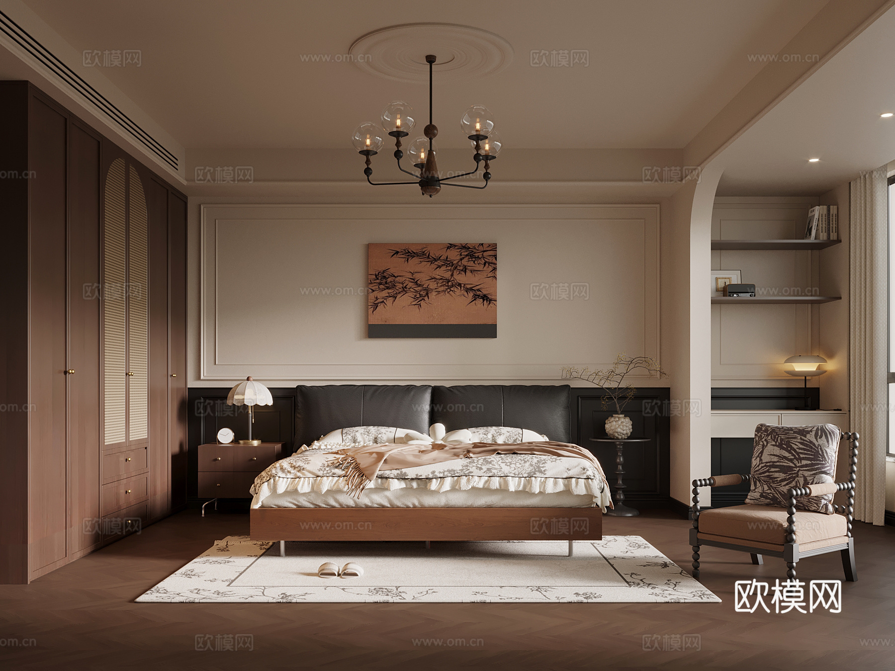 法式中古风卧室su模型