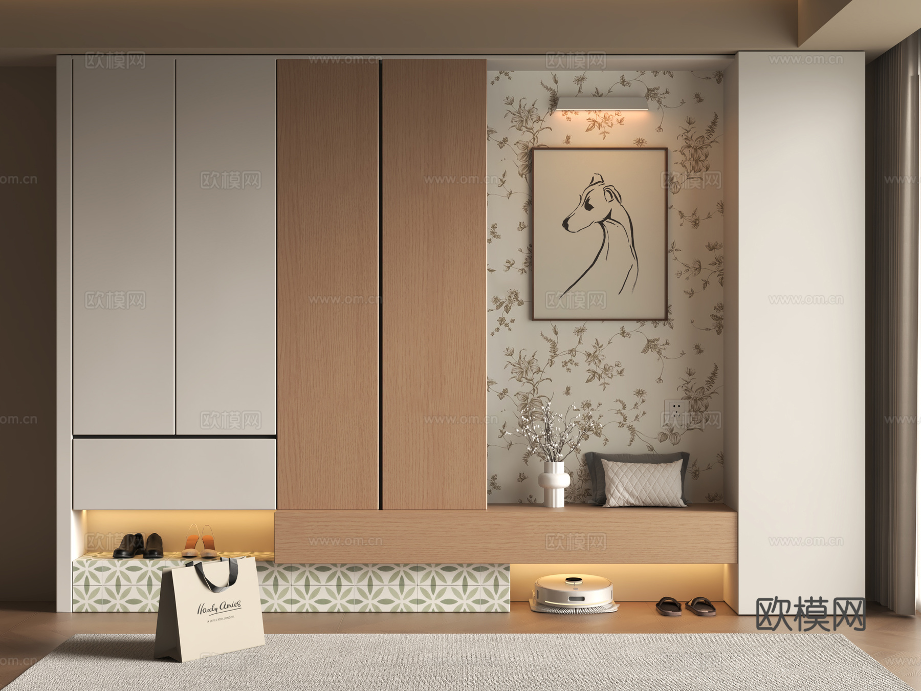 现代鞋柜su模型