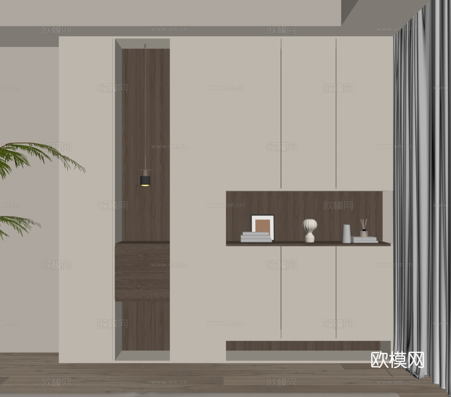 现代简约鞋柜 入户鞋柜su模型