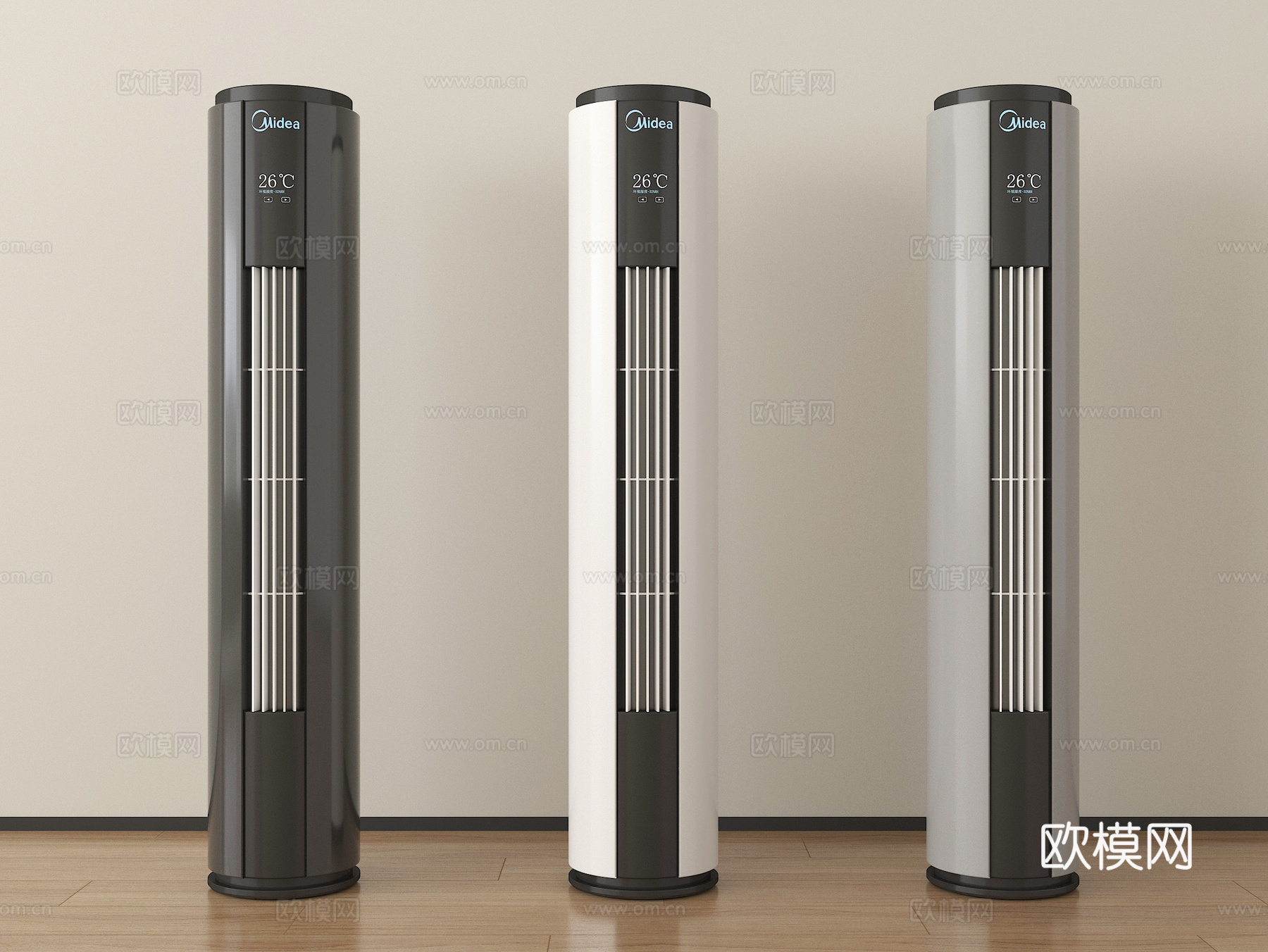 现代空调 立式空调su模型