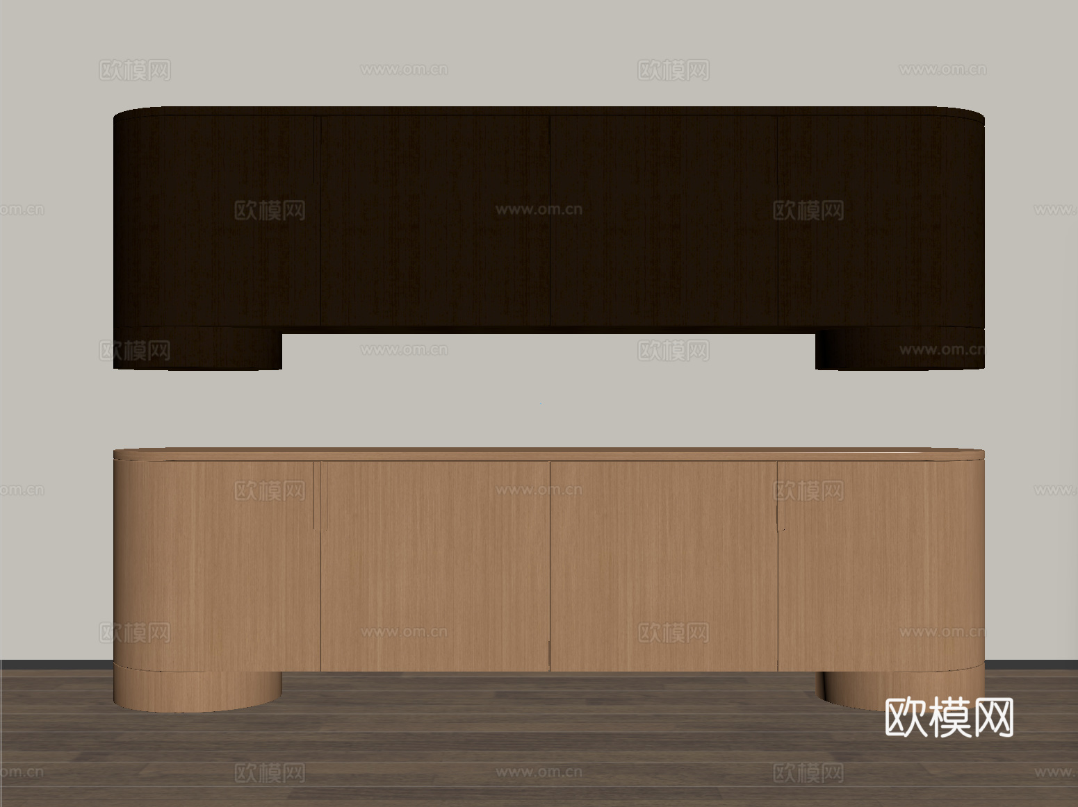 现代电视柜 边柜su模型