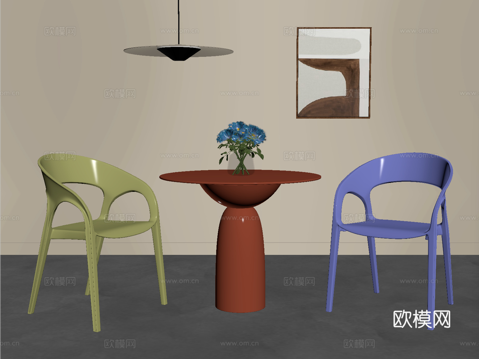 现代洽谈桌椅 休闲桌椅su模型