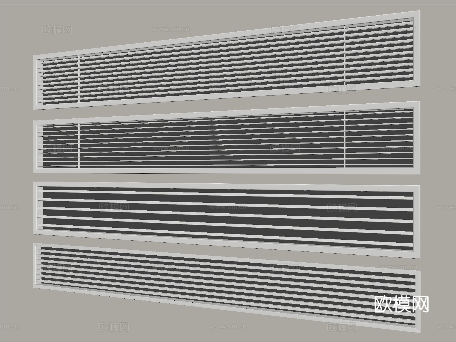 现代空调出风口 中央空调出风口su模型