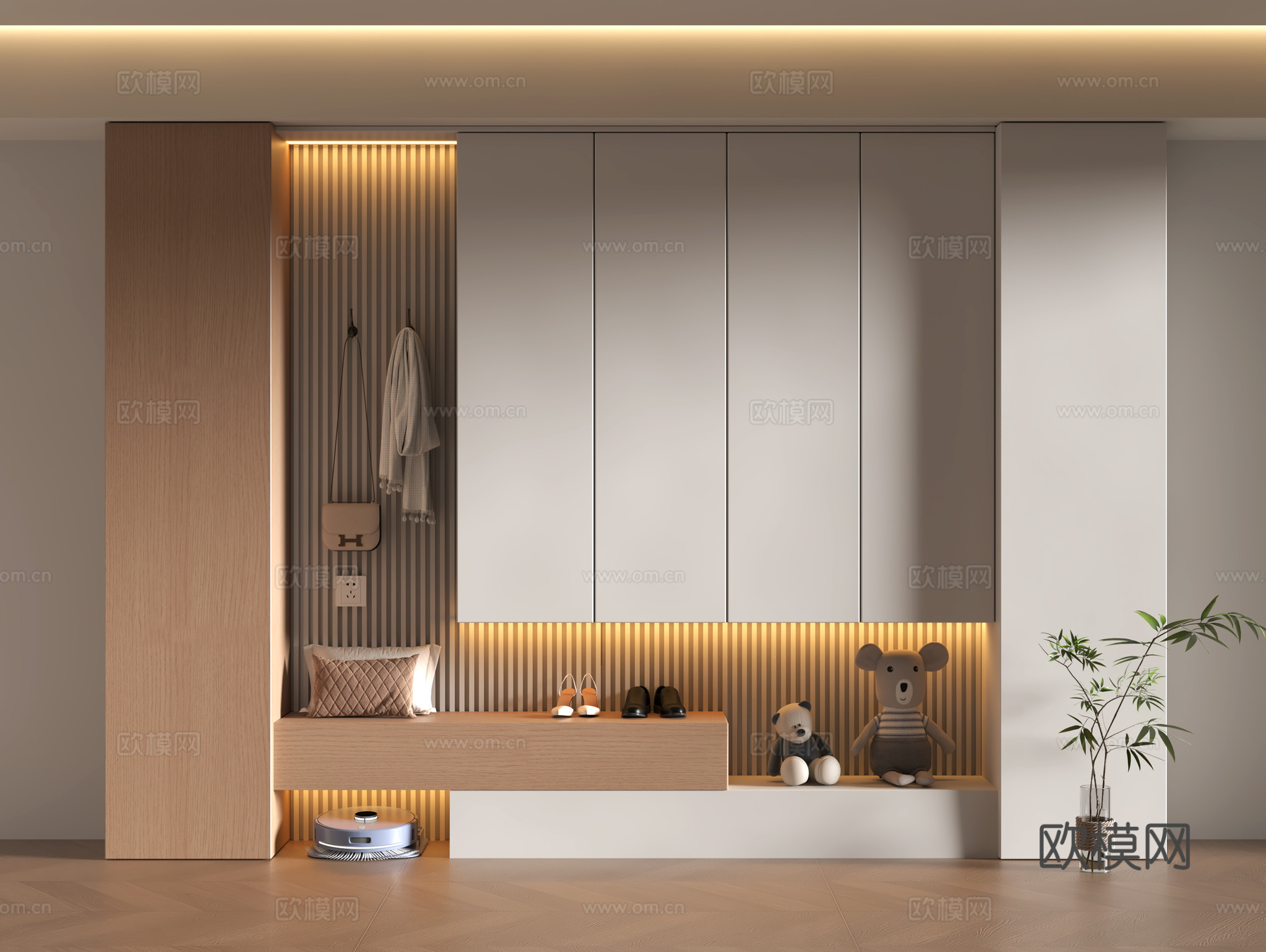 现代鞋柜3d模型