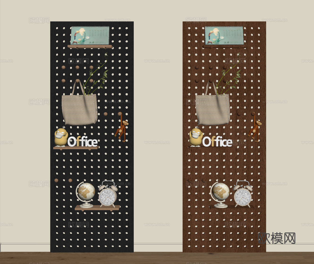 法式中古风洞洞板  墙饰su模型