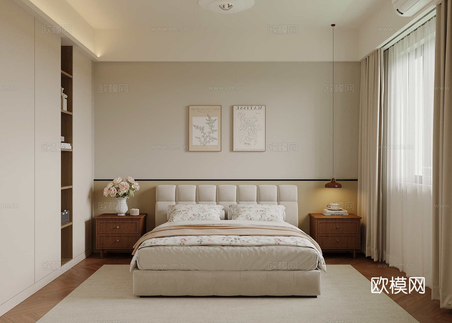 中古风卧室su模型
