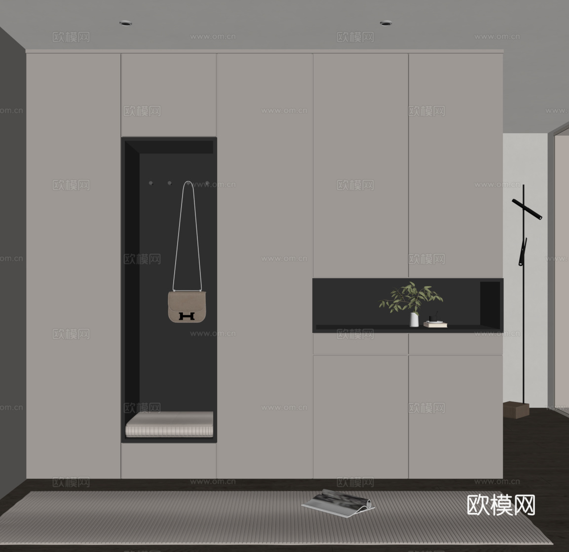 现代意式玄关柜 边柜su模型
