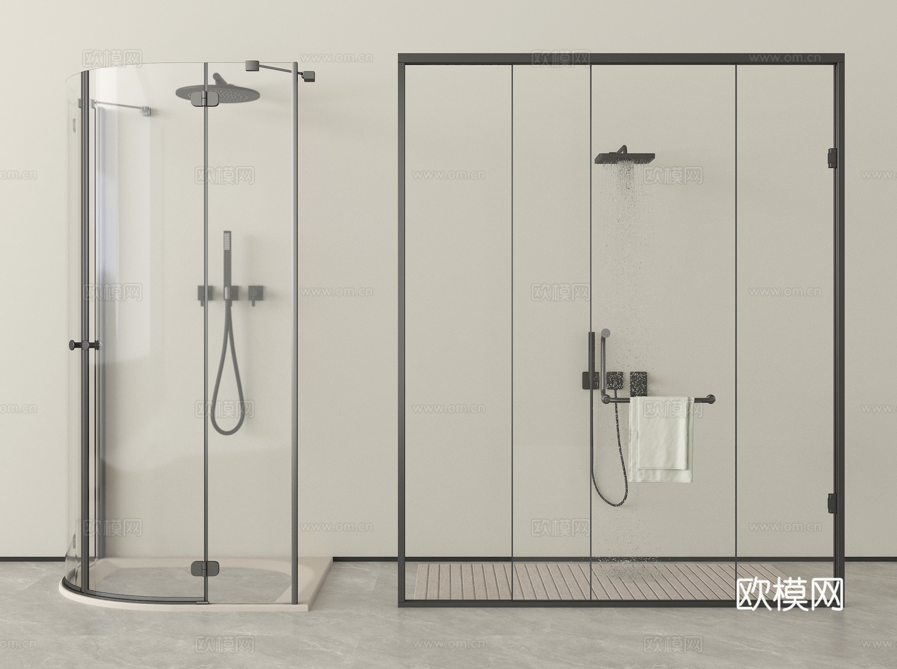 现代淋浴房 淋浴间 花洒 卫浴用品su模型