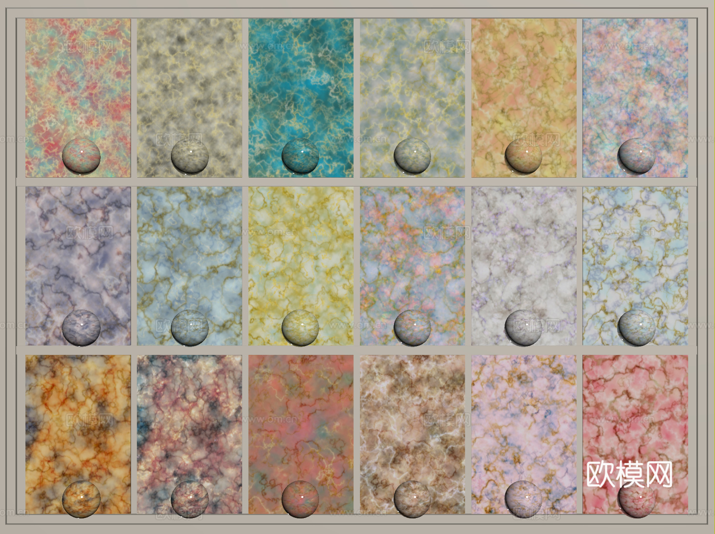 现代印花石材 粉色大理石 彩色纹路石材 护墙板 岩板su模型