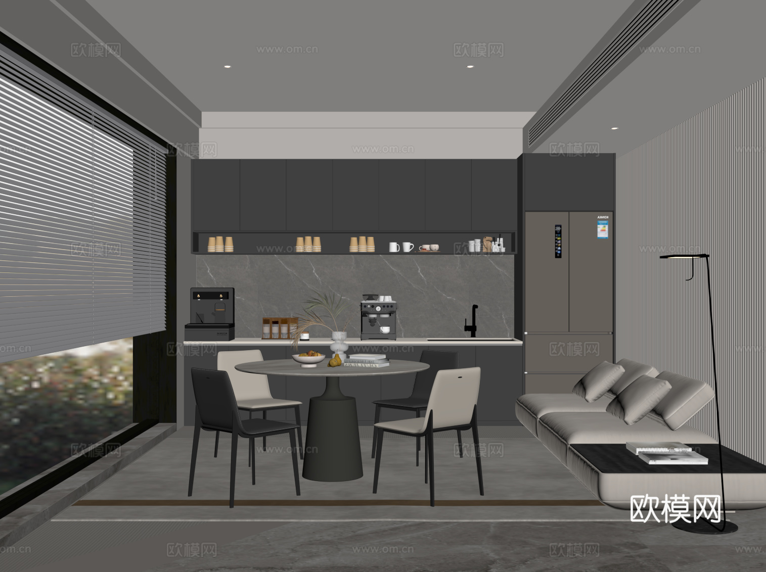 现代餐厅su模型