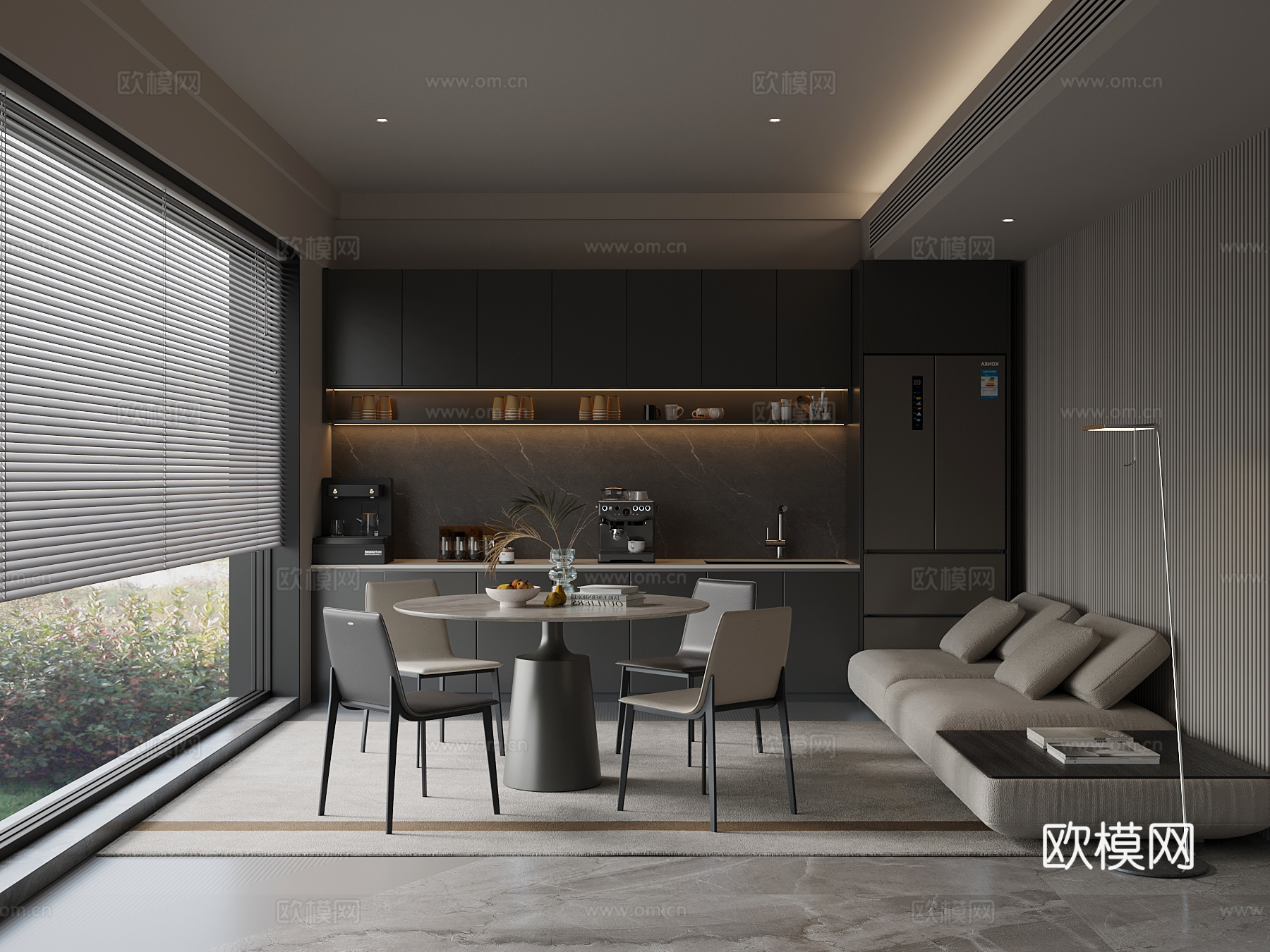 现代餐厅su模型