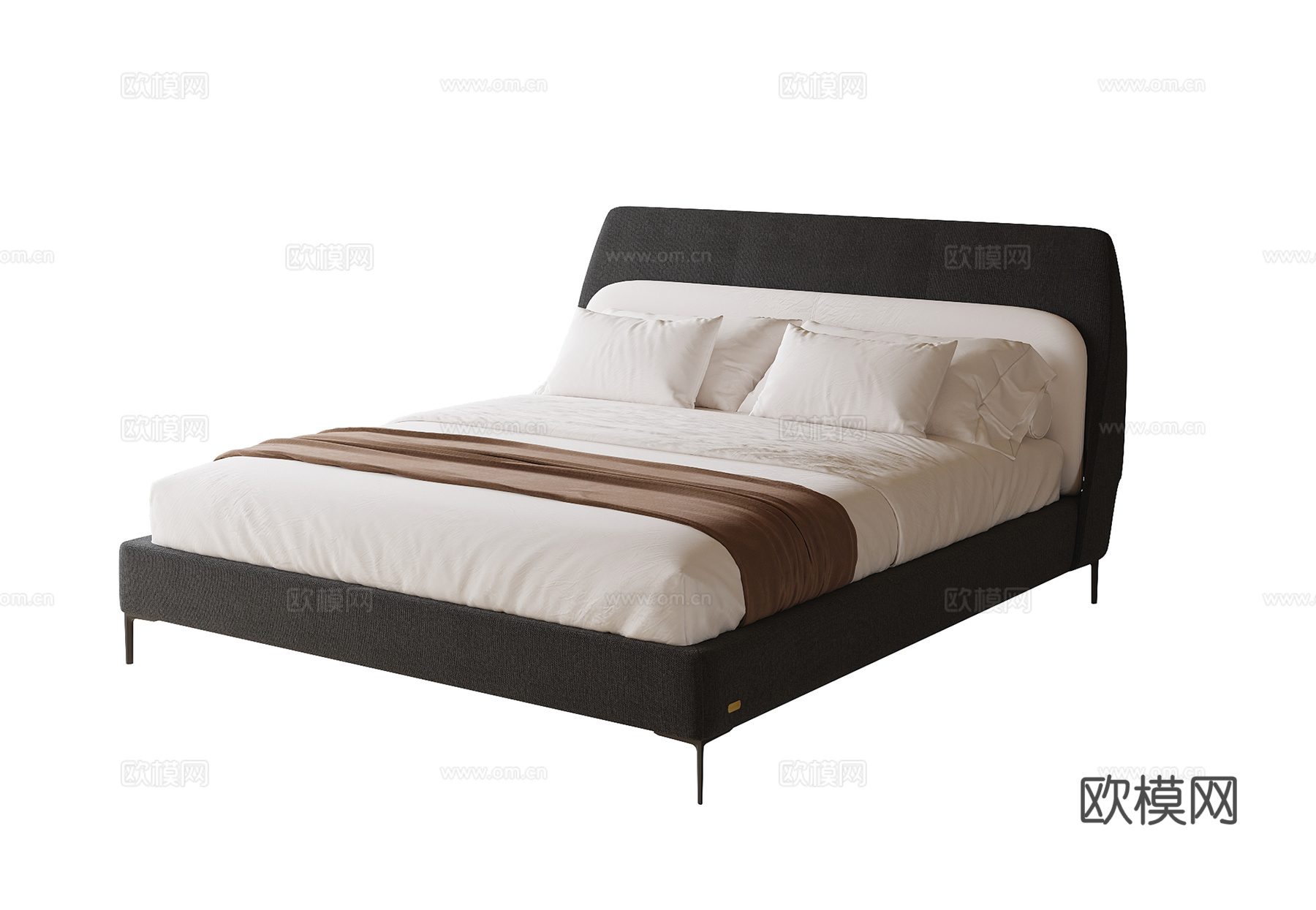 现代儿童床 单人床su模型